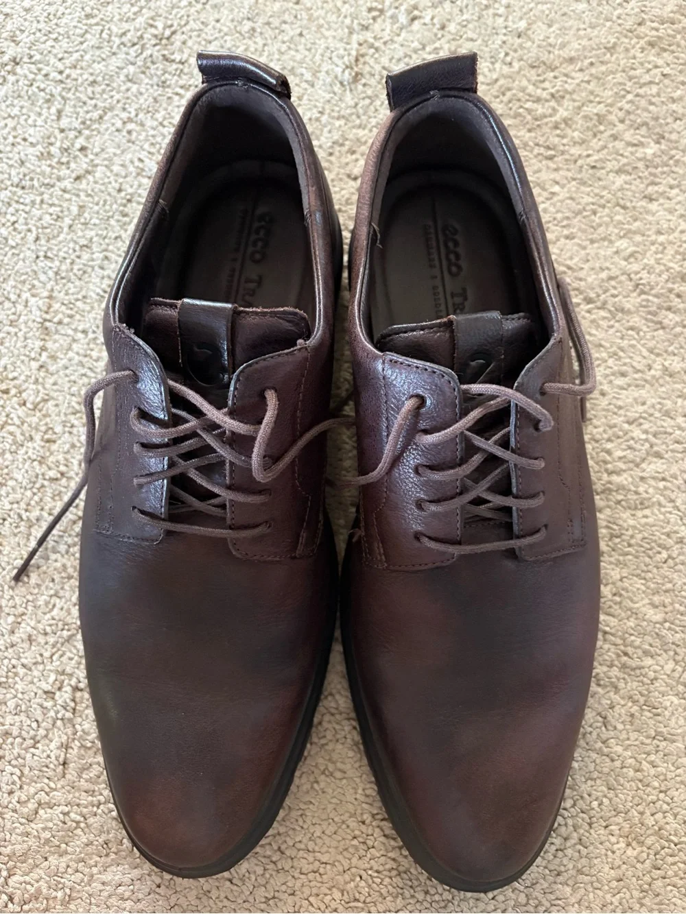 Ecco Citytray Plain Toe Men's Brown Leather Oxfords EU size 45 US size 11-11.5